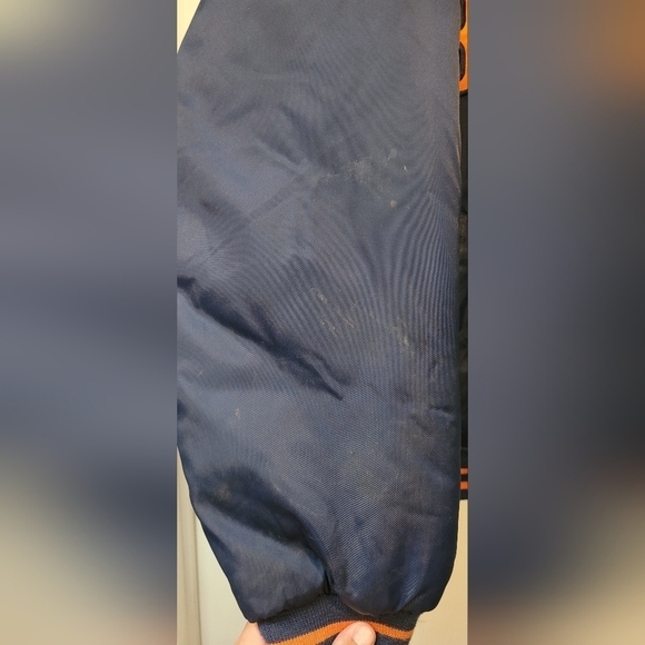 Vintage Denver Broncos Game Day NFL Varsity Bomber Jacket Large Quilted Satin - Picture 6 of 13